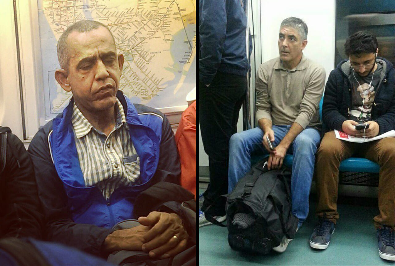 celebrity doppelgangers riding the subway