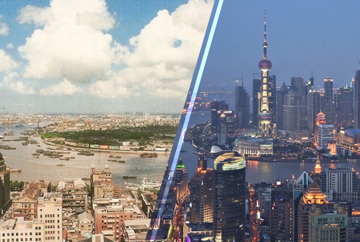 Before and after images of the world