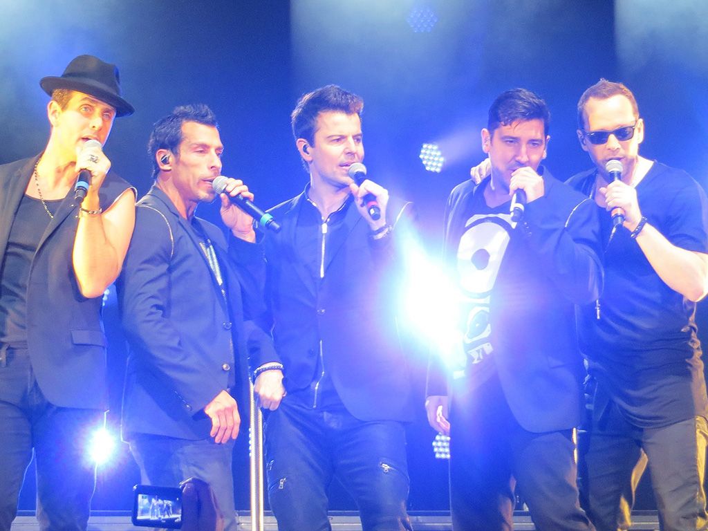 New Kids on the Block performing live in concert.