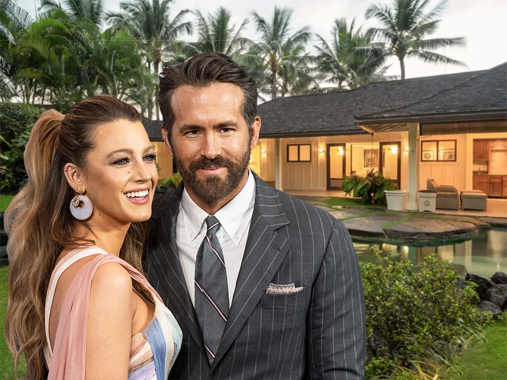 Blake Lively and Ryan Reynolds in front of Paradise Point Estates in Hawaii