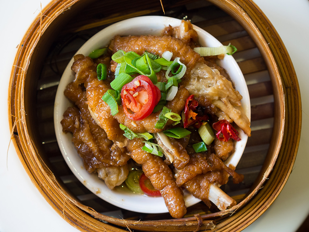 Chicken feet dim sum served at "Wong Kee", a Chinese restaurant in The Hague.
