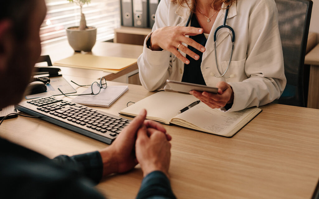Doctor speaking with a patient