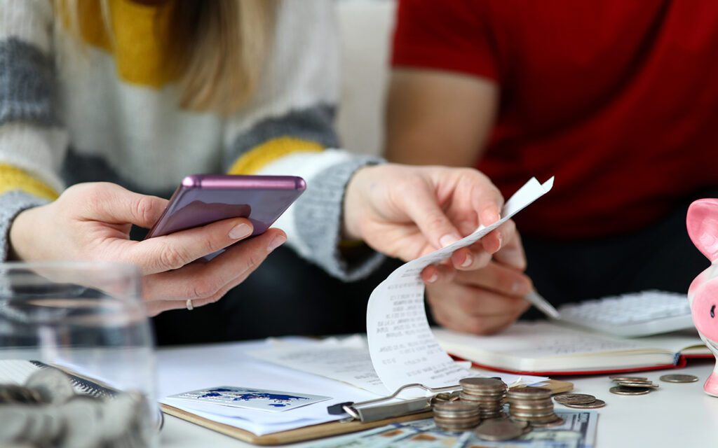 Person looking at their finances 