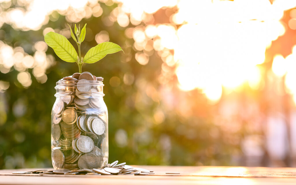 Coins in a jar