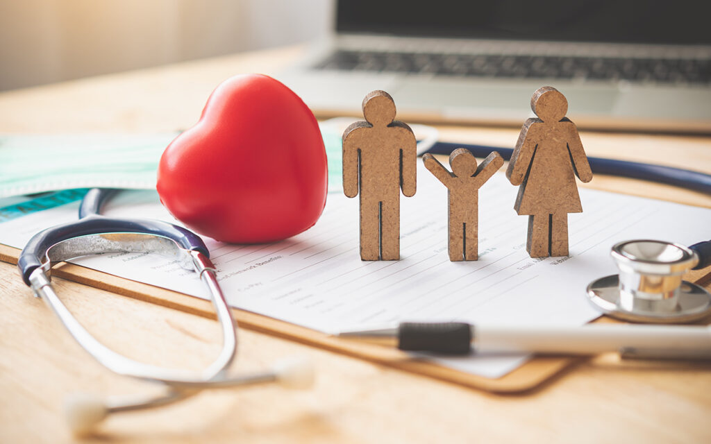 Family art on top of medical paperwork