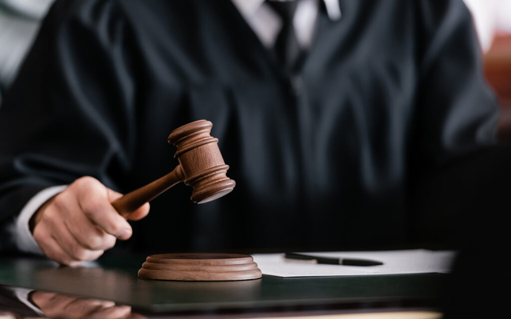 Judge with gavel