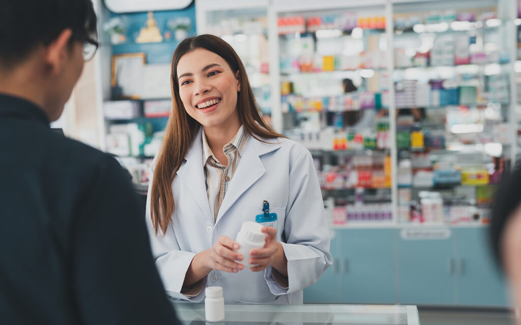 Doctor giving a patient medication