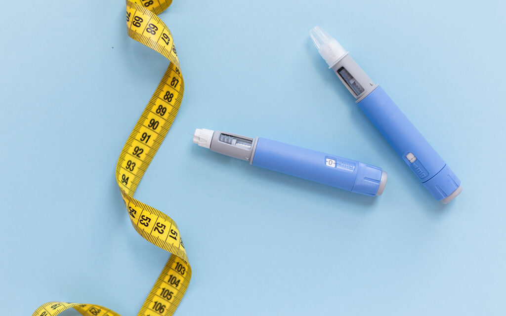 Injectable medicine and measuring tape
