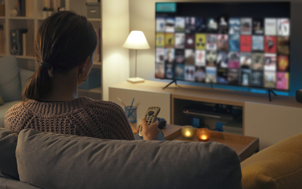 Woman watching television