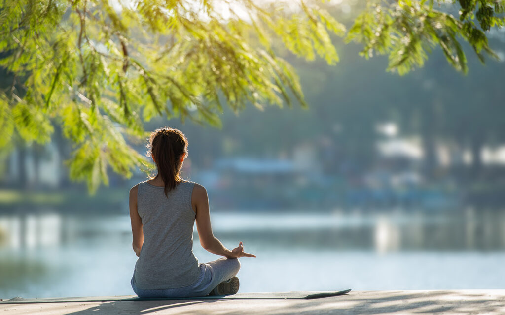 Woman meditating