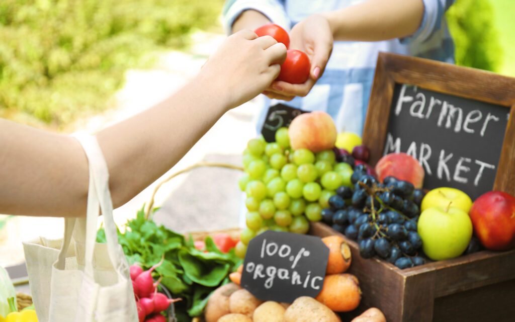 Produce at a farmers market