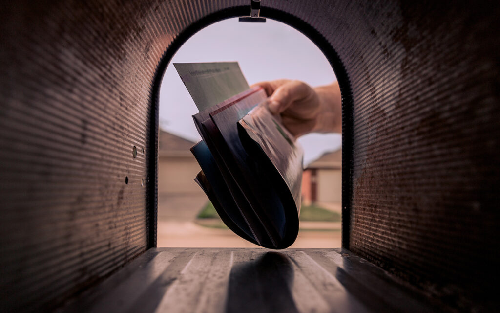 Mail in a mailbox