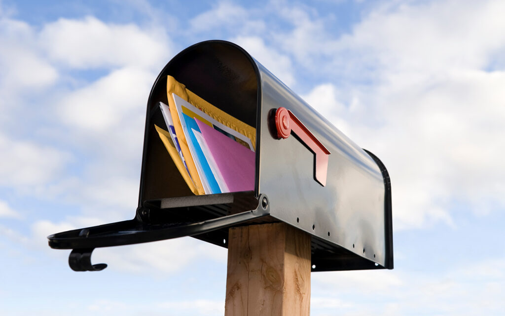 Mail in a mailbox
