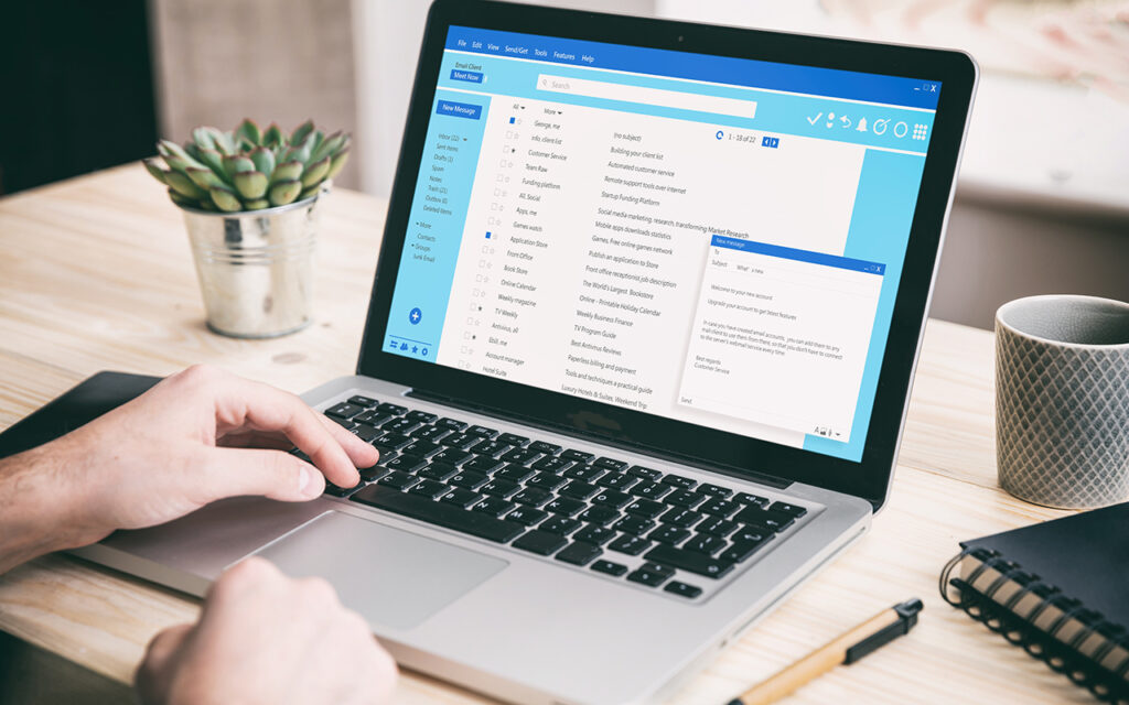 Email on laptop