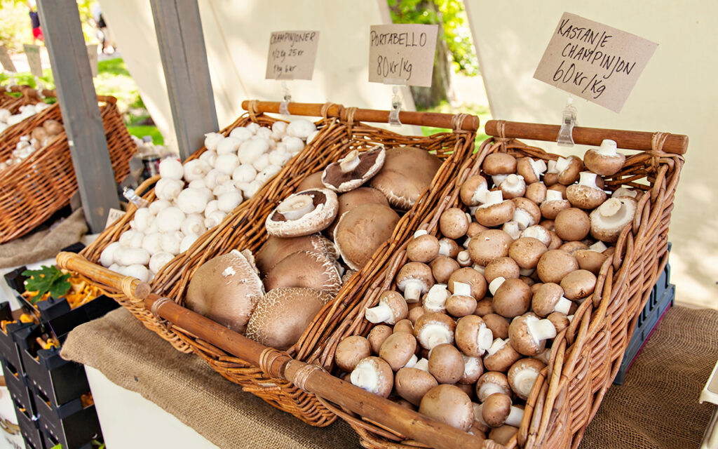 Farmers market mushrooms